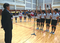 Players pledge to do their best in the Shinko Kakogawa Cup ceremony