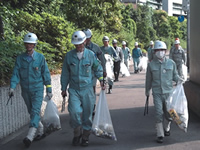 About 25-30 employees take part in clean-up activities every month