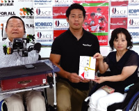Raised Funds Presented to the Japan Spinal Cord Foundation