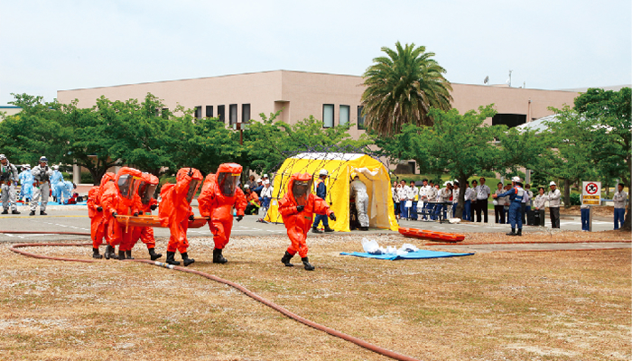 Joint drill with the Kobe Fire Department
