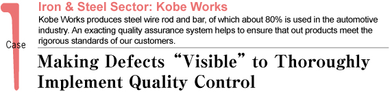 Iron & Steel Sector: Kobe WorksKobe Works produces steel wire rod and bar, of which about 80% is used in the automotive industry. An exacting quality assurance system helps to ensure that out products meet the rigorous standards of our customers.
Making Defects 