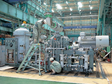 General test inspection of a Takasago Works product (confirming compressor performance)