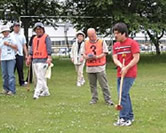 Participants enjoying a game of ground golf