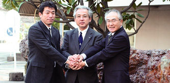 From left: Yoshio Kita, Yoshiyuki Matsui and Masaaki Takeuchi