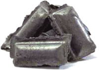 Hot briquetted iron (HBI), a compacted form of DRI