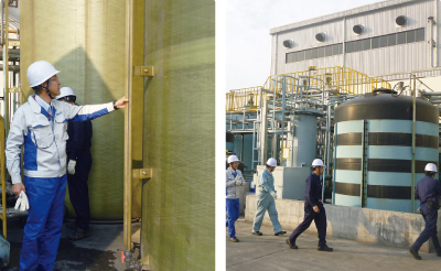 Inspecting a chemical solution tank (China)