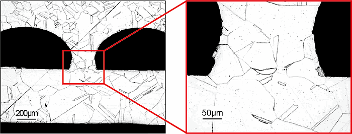 Cross-sectional observation of diffusion bonding (SS-304L)