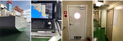 Exterior and interior of the ship Asahimaru (Kobe Steel is working to expand the use of KENIFINE for ships)