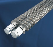 Screw elements for liquid dispersion