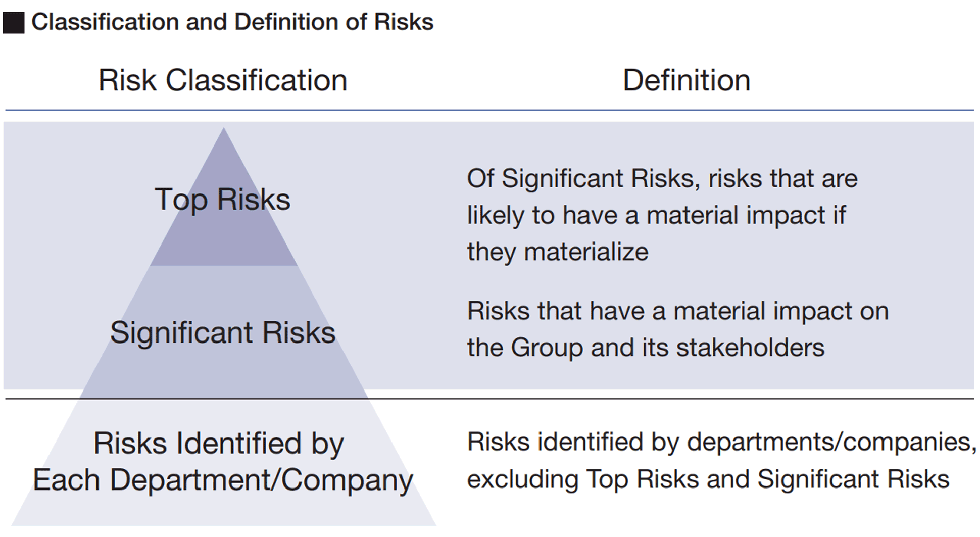Classification and Definition of Risks