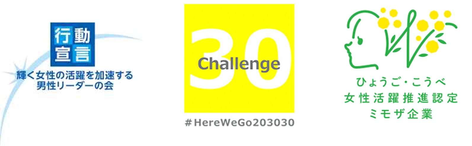 輝く女性の活躍を加速する男性リーダーの会 / Challenge30 / ひょうご・こうべ女性活躍推進認定ミモザ企業
