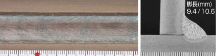 大脚長かつ高溶着速度なシングルすみ肉溶接用ワイヤ / Large Leg Length with High Deposition Rate Familiarc MX-50H