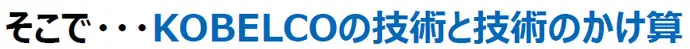 そこで…KOBELCOの技術と技術のかけ算