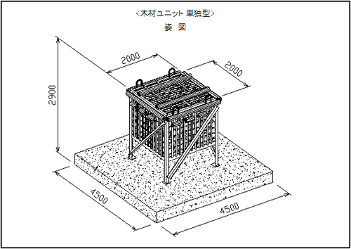 ＜木材ユニット 単独型＞　姿図