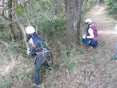 登山道沿いの整備では、登山者のみなさんから「ご苦労さま」と励ましをいただきました。