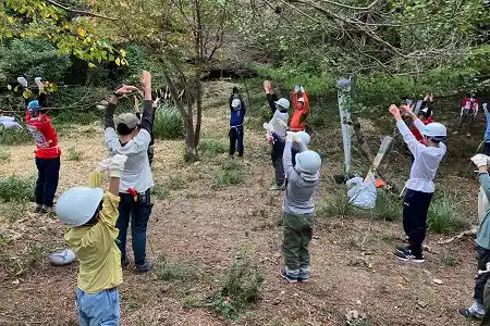 活動前にストレッチ