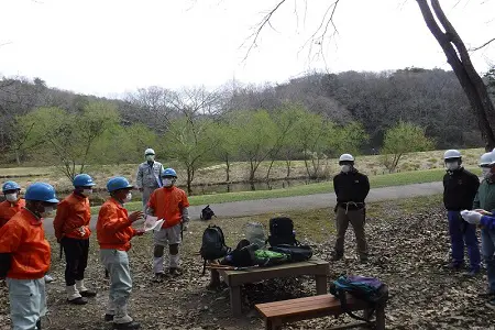 ○森林整備作業当日(オリエンテーション)