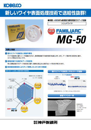 New FAMILIARC™ MG-50 新しいワイヤ表面処理技術で送給性抜群